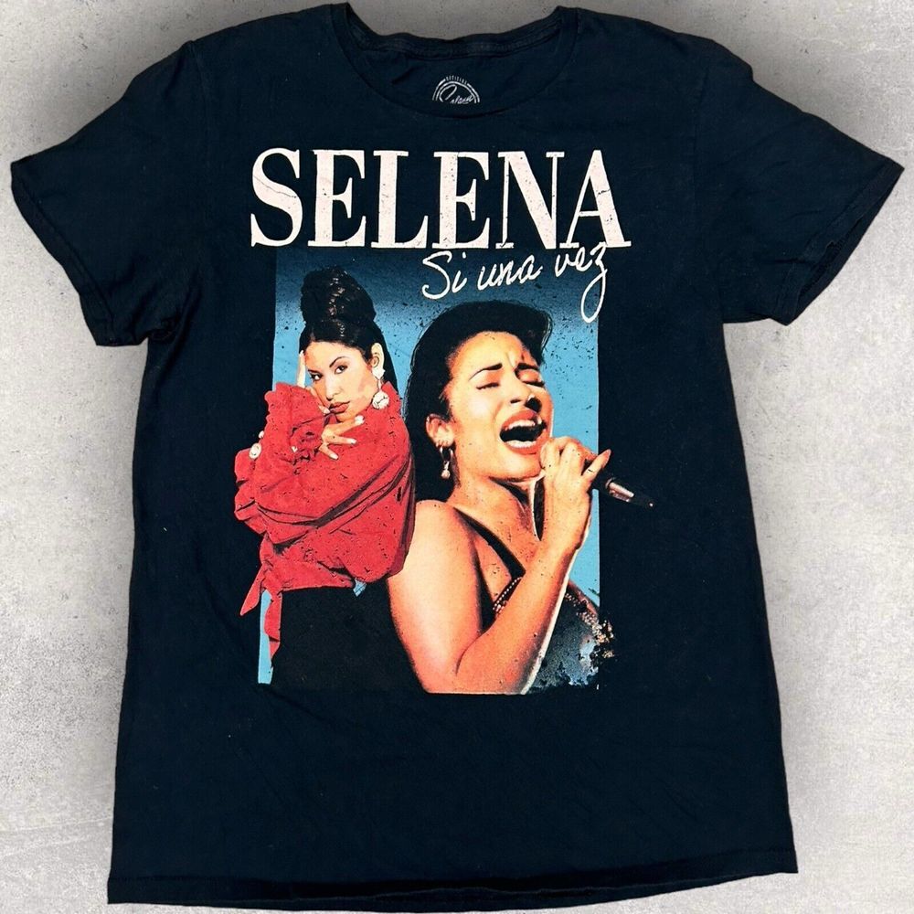 Selena T Shirt Medium Black Tejano Music Concert Si‎ Una Vez Short Sleeve